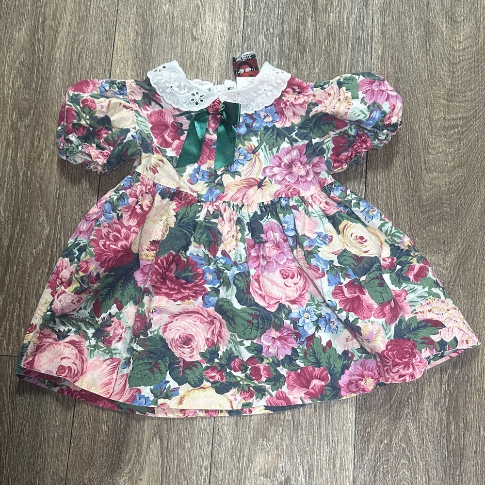 Good Lad of Philadelphia Floral Vintage Dress with Lace Details